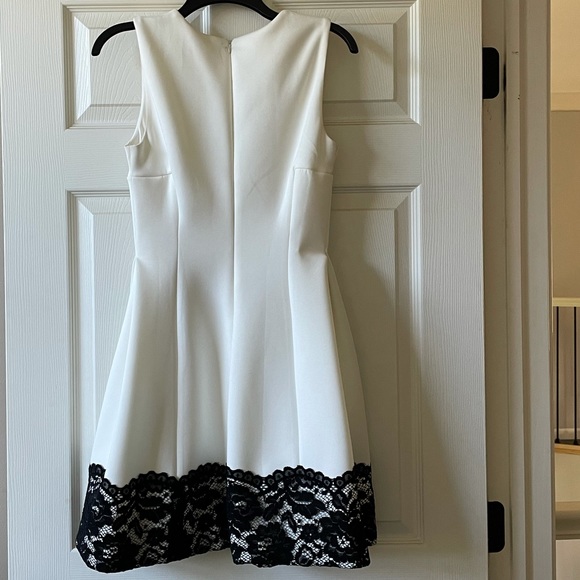 Calvin Klein White Dress with Black Lace - Picture 5 of 5